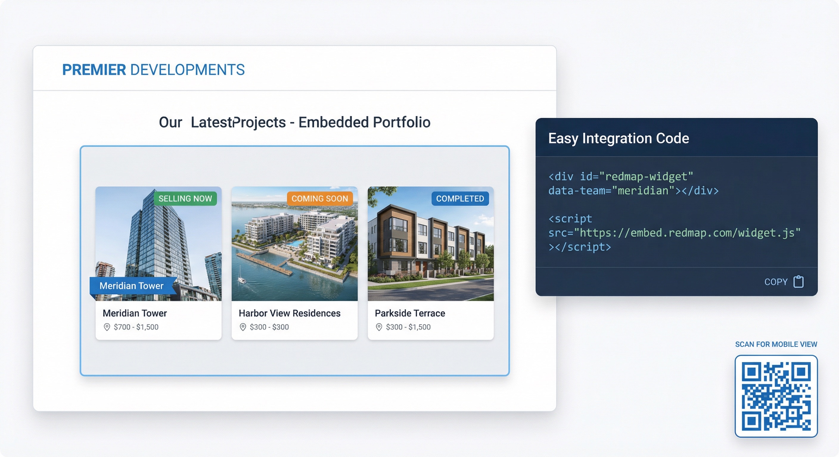 Embeddable portfolio widget